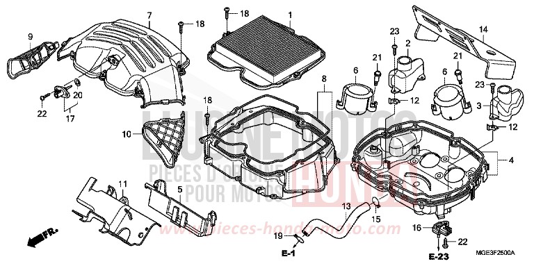 FILTRE A AIR de VFR1200F Méca PEARL SUNBEAM WHITE (NHA66) de 2011